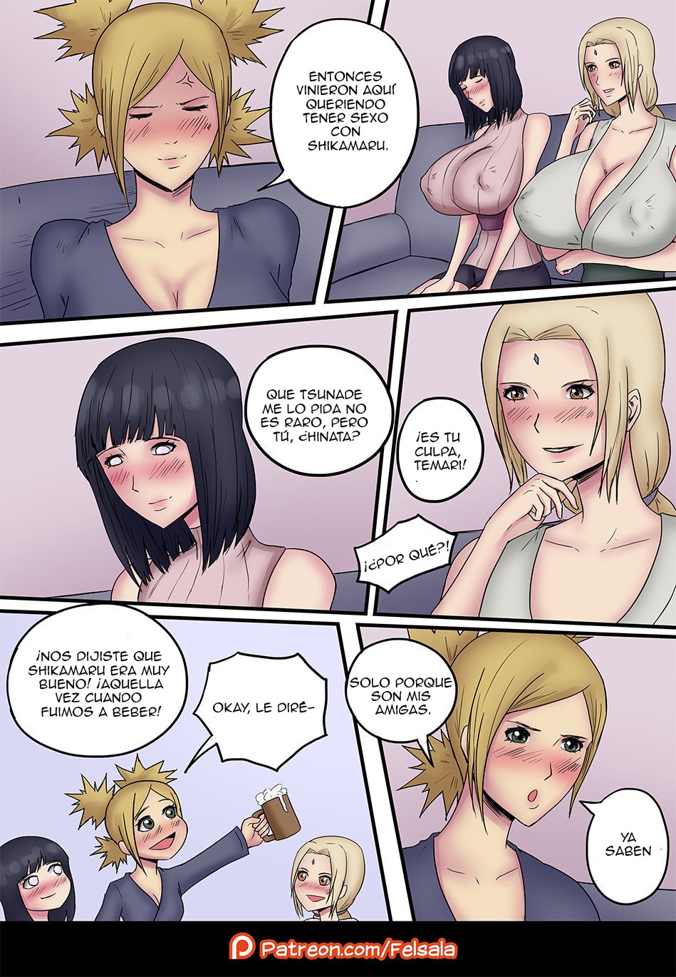 Xxx Lady Tsunade Fucking Cartoons - Hinata desnuda junto a Tsunade Temari y Shikamaru follandolas